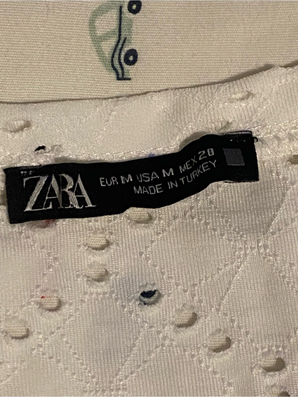 Zara Cream Eyelet Textured Blouse